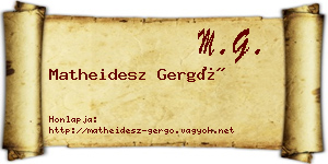 Matheidesz Gergő névjegykártya