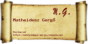 Matheidesz Gergő névjegykártya